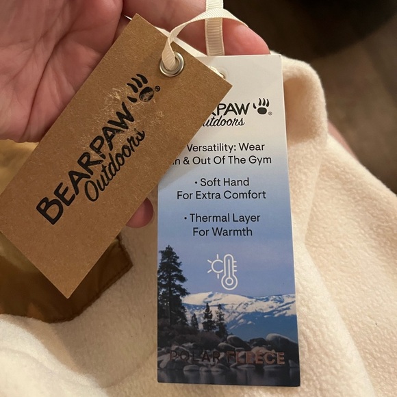 BearPaw NWT Women's Cream and Tan Utility Jacket Size Large - Picture 2 of 9